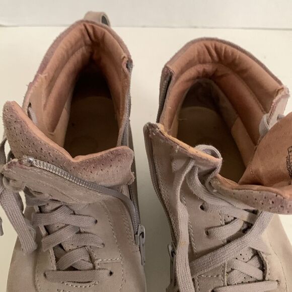 Vionic Jenning Taupe Brown Nubuck Leather High Top Side Zip Sneaker Size 9 - Picture 8 of 13